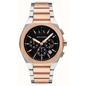 Armani Exchange Men’s Quartz Two-tone Stainless Steel Black Dial 42mm Watch AX4181