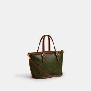 Alternative view of Coach Taxi Tote Bag 21 in Signature Canvas (Size: L21cm, H16.5cm, W11.5cm) CCD94/B4YDY