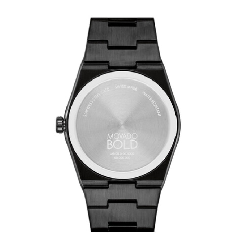 Movado Unisex Quartz Swiss Made Black Stainless Steel Rose Gold Dial 40mm Watch 3601244 - Image 3