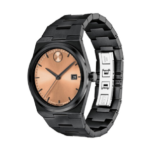 Alternative view of Movado Unisex Quartz Swiss Made Black Stainless Steel Rose Gold Dial 40mm Watch 3601244