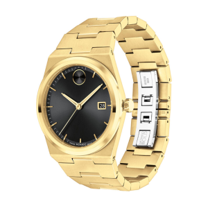 Alternative view of Movado Men’s Quartz Swiss Made Gold Stainless Steel Black Dial 40mm Watch 3601223
