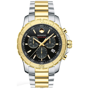 Movado Men’s Swiss Made Quartz Two-tone Stainless Steel Black Dial 42mm Watch 2600138