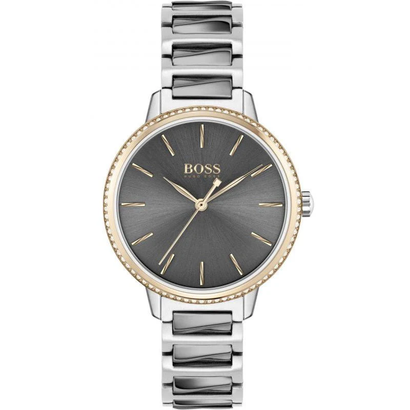 Hugo Boss Women’s Quartz Two-tone Stainless Steel Grey Dial 34mm Watch 1502569