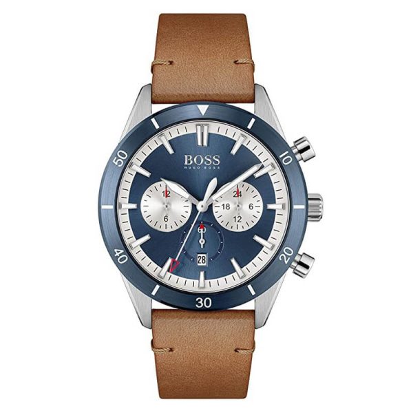 Hugo Boss Men’s Quartz Lather Strap Blue Dial 44mm Watch 1513860 UAE DUBAI AJMAN SHARJAH ABU DHABI RAS AL KHAIMA UMM UL QUWAIN ALAIN FUJAIRAH