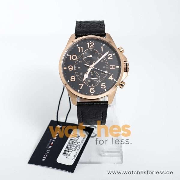 Tommy Hilfiger Men’s Analogue Quartz Black Leather Strap Black Dial 46mm Watch 1791273 UAE DUBAI AJMAN SHARJAH ABU DHABI RAS AL KHAIMA UMM UL QUWAIN ALAIN FUJAIRAH