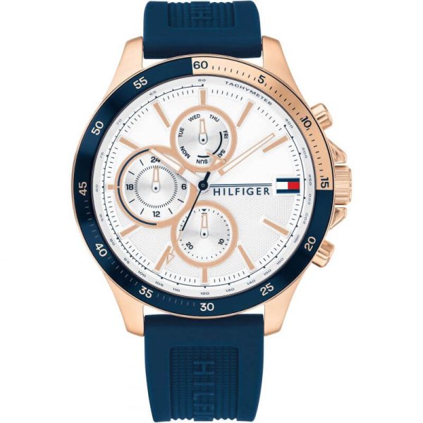 Tommy Hilfiger Men’s Quartz Silicone Strap White Dial 46mm Watch 1791778 UAE DUBAI AJMAN SHARJAH ABU DHABI RAS AL KHAIMA UMM UL QUWAIN ALAIN FUJAIRAH