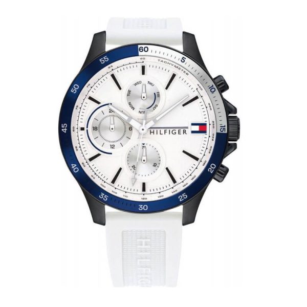 Tommy Hilfiger Men’s Quartz Silicone Strap White Dial 46mm Watch 1791723 UAE DUBAI AJMAN SHARJAH ABU DHABI RAS AL KHAIMA UMM UL QUWAIN ALAIN FUJAIRAH