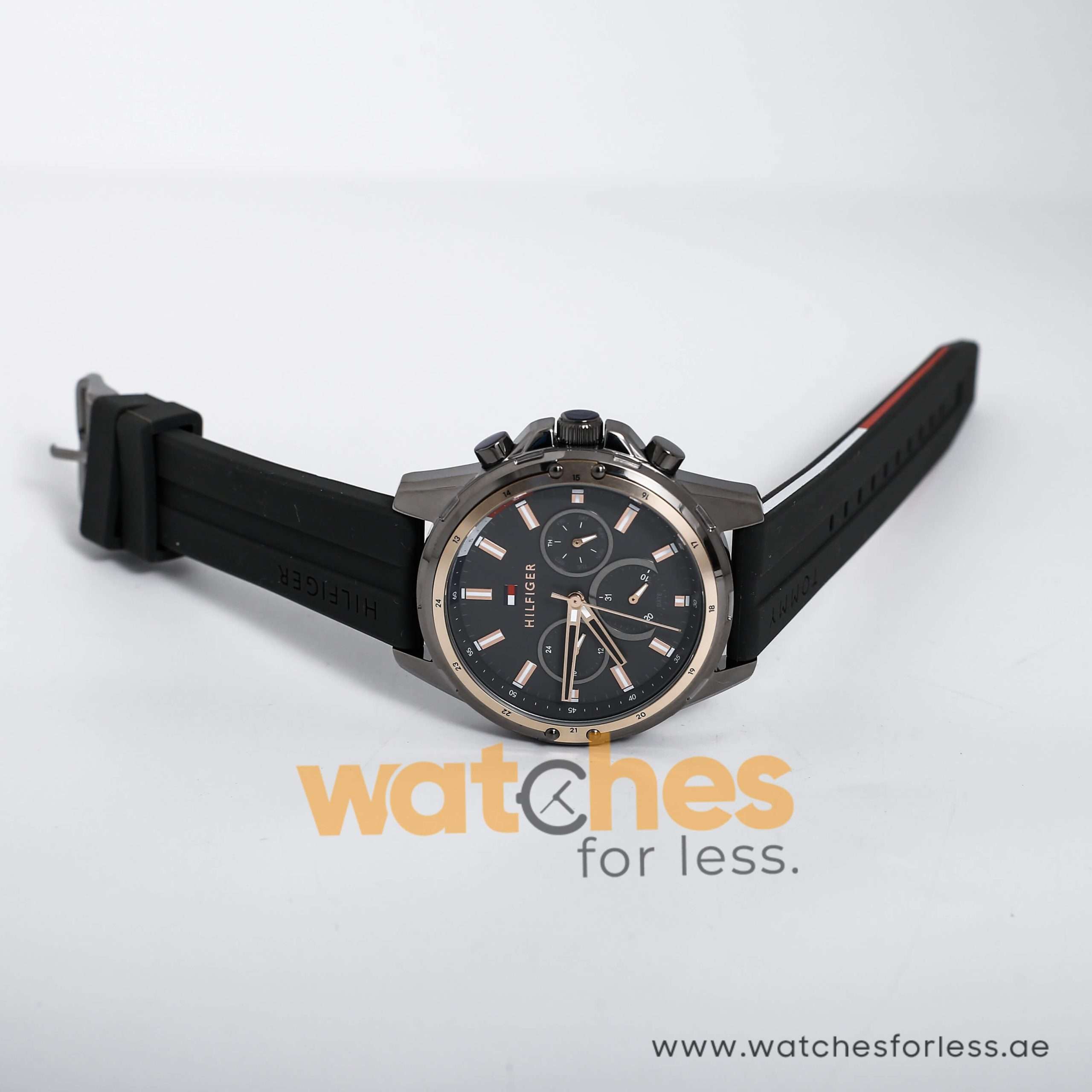 Tommy Hilfiger Men’s Quartz Silicone Strap Grey Dial 45mm Watch 1791792