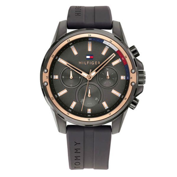 Tommy Hilfiger Men’s Quartz Silicone Strap Grey Dial 45mm Watch 1791792 UAE DUBAI AJMAN SHARJAH ABU DHABI RAS AL KHAIMA UMM UL QUWAIN ALAIN FUJAIRAH