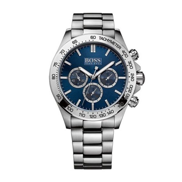 Hugo Boss Men’s Chronograph Quartz Stainless Steel Blue Dial 44mm Watch 1512963