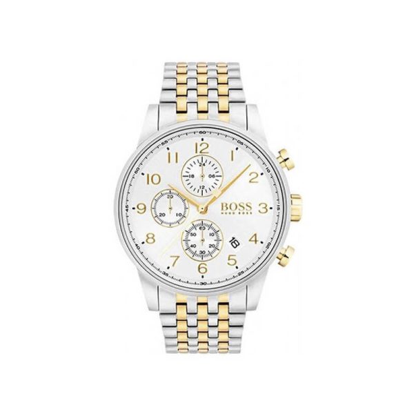 Hugo Boss Men’s Chronograph Quartz Stainless Steel White Dial 44mm Watch 1513499 UAE DUBAI AJMAN SHARJAH ABU DHABI RAS AL KHAIMA UMM UL QUWAIN ALAIN FUJAIRAH