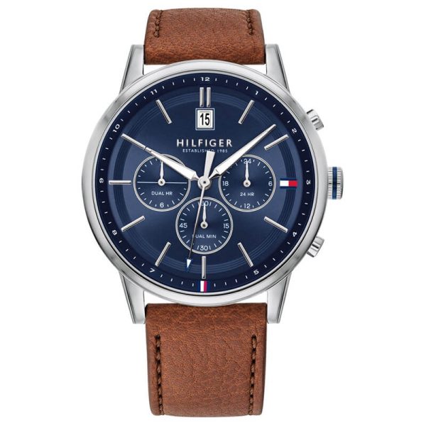 Tommy Hilfiger Men’s Quartz Leather Strap Blue Dial 44mm Watch 1791629 UAE DUBAI AJMAN SHARJAH ABU DHABI RAS AL KHAIMA UMM UL QUWAIN ALAIN FUJAIRAH