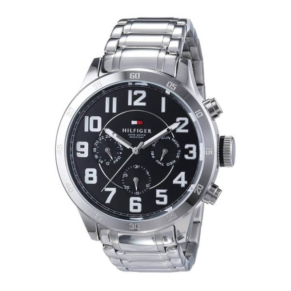 Tommy Hilfiger Men’s Quartz Stainless Steel Black Dial 46mm Watch 1791054 UAE DUBAI AJMAN SHARJAH ABU DHABI RAS AL KHAIMA UMM UL QUWAIN ALAIN FUJAIRAH