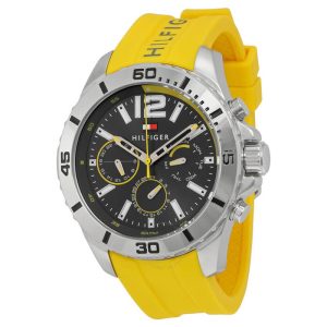 Tommy Hilfiger Men’s Quartz Yellow Silicone Strap Black Dial 46mm Watch 1791144 UAE DUBAI AJMAN SHARJAH ABU DHABI RAS AL KHAIMA UMM UL QUWAIN ALAIN FUJAIRAH
