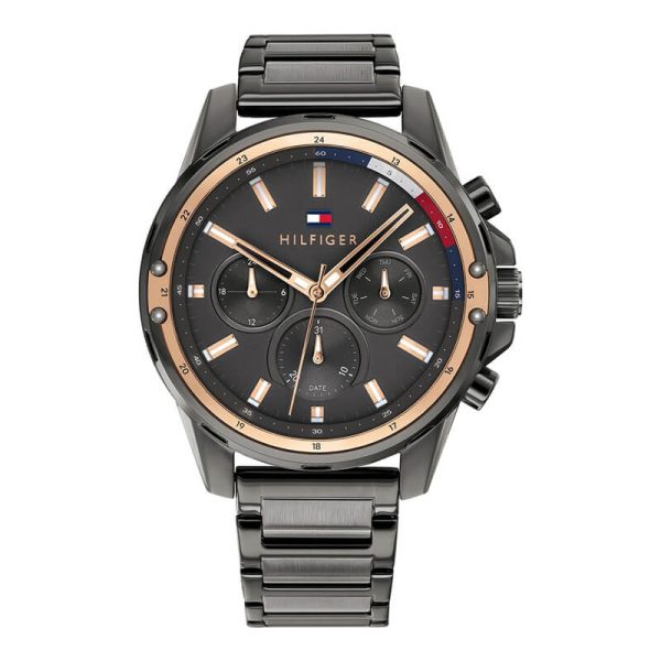 Tommy Hilfiger Men’s Quartz Stainless Steel Grey Dial 45mm Watch 1791790 UAE DUBAI AJMAN SHARJAH ABU DHABI RAS AL KHAIMA UMM UL QUWAIN ALAIN FUJAIRAH