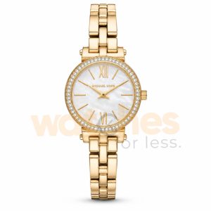 Michael Kors Women’s Quartz Stainless Steel Mother of pearl Dial 26mm Watch MK3833