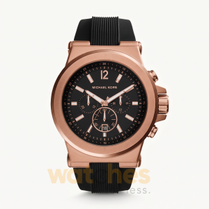 Michael Kors Men’s Chronograph Silicone Strap Black Dial 45mm Watch MK8184