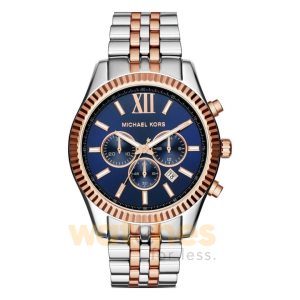 Michael Kors Men’s Stainless Steel Two Tone Blue Dial 45mm Watch MK8412
