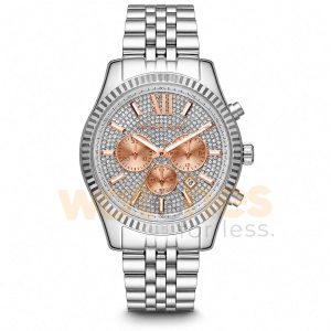 Michael Kors Men’s Quartz Stainless Steel Crystal Pave Dial 44mm Watch MK8515