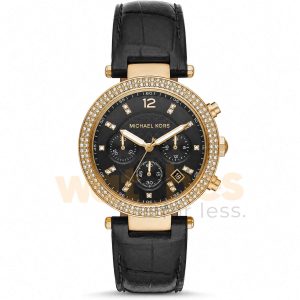 Michael Kors Women’s Quartz Leather Strap Black Dial 39mm Watch MK6984