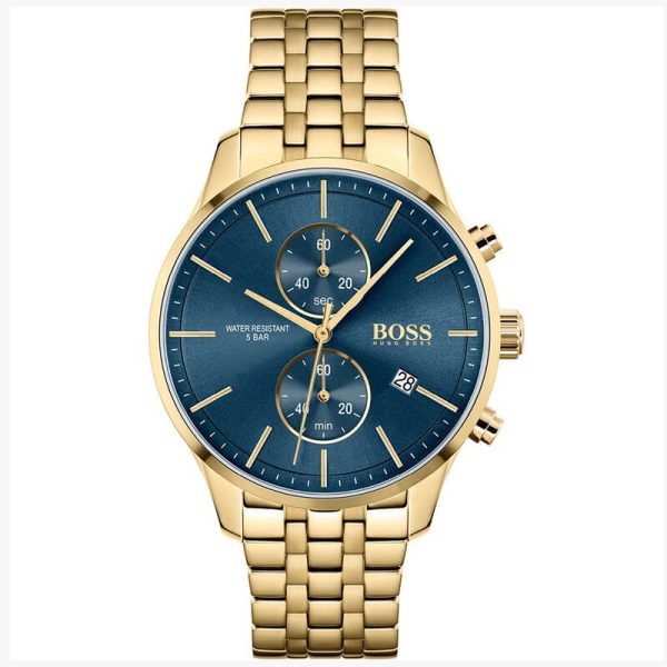 Hugo Boss Men’s Chronograph Stainless Steel Blue Dial 42mm Watch 1513841 UAE DUBAI AJMAN SHARJAH ABU DHABI RAS AL KHAIMA UMM UL QUWAIN ALAIN FUJAIRAH