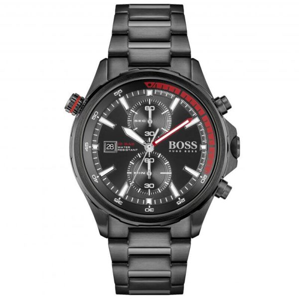 Hugo Boss Men’s Chronograph Quartz Stainless Steel Black Dial 46mm Watch 1513825 UAE DUBAI AJMAN SHARJAH ABU DHABI RAS AL KHAIMA UMM UL QUWAIN ALAIN FUJAIRAH