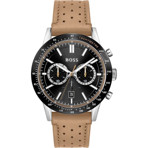 Hugo Boss Men’s Chronograph Quartz Leather Strap Black Dial 44mm Watch 1513964 UAE DUBAI AJMAN SHARJAH ABU DHABI RAS AL KHAIMA UMM UL QUWAIN ALAIN FUJAIRAH