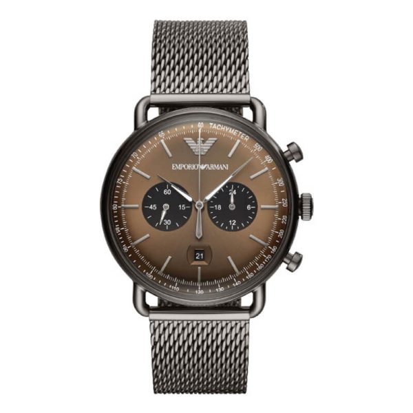 Emporio Armani Men’s Quartz Chronograph Stainless Steel Brown Dial 43mm Watch AR11141 UAE DUBAI AJMAN SHARJAH ABU DHABI RAS AL KHAIMA UMM UL QUWAIN ALAIN FUJAIRAH