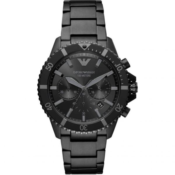 Emporio Armani Men s Quartz Stainless Steel Black Dial 43mm Watch AR11363 Watches For Less