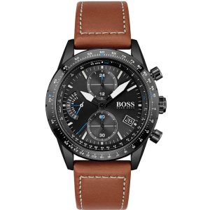 Hugo Boss Men’s Quartz Leather Strap Black Dial 44mm Watch 1513851 UAE DUBAI AJMAN SHARJAH ABU DHABI RAS AL KHAIMA UMM UL QUWAIN ALAIN FUJAIRAH