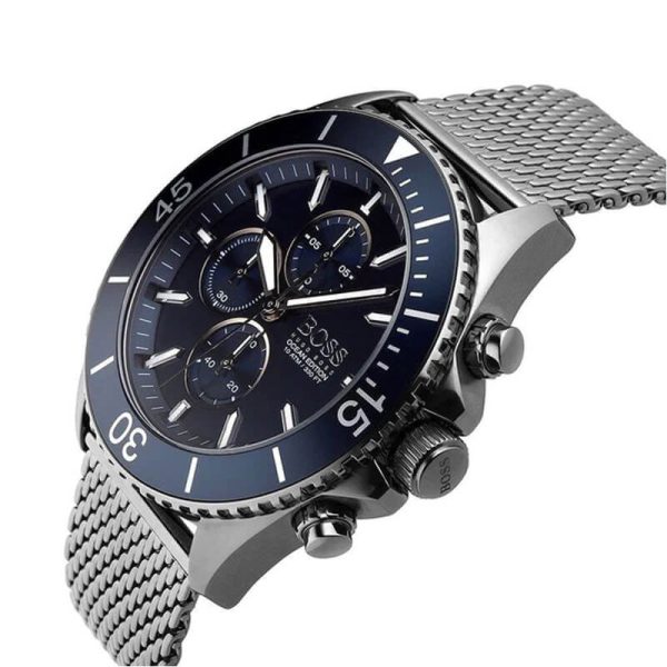 Hugo Boss Men’s Chronograph Quartz Stainless Steel Blue Dial 48mm Watch 1513702 UAE DUBAI AJMAN SHARJAH ABU DHABI RAS AL KHAIMA UMM UL QUWAIN ALAIN FUJAIRAH