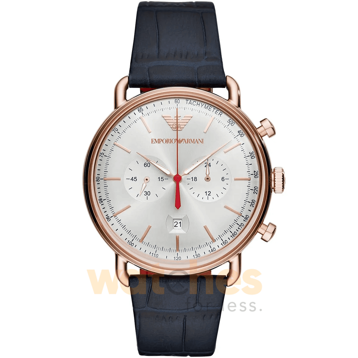 Emporio Armani Men’s Quartz Blue Leather Strap Silver Dial 48mm Watch AR11123 UAE DUBAI AJMAN SHARJAH ABU DHABI RAS AL KHAIMA UMM UL QUWAIN ALAIN FUJAIRAH