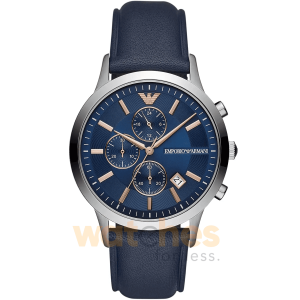 Emporio Armani Men’s Chronograph Leather strap Blue Dial 43mm Watch AR11216 UAE DUBAI AJMAN SHARJAH ABU DHABI RAS AL KHAIMA UMM UL QUWAIN ALAIN FUJAIRAH