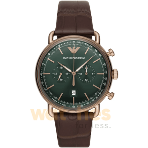 Emporio Armani Men’s Quartz Leather Strap Green Dial 43mm Watch AR11334 UAE DUBAI AJMAN SHARJAH ABU DHABI RAS AL KHAIMA UMM UL QUWAIN ALAIN FUJAIRAH