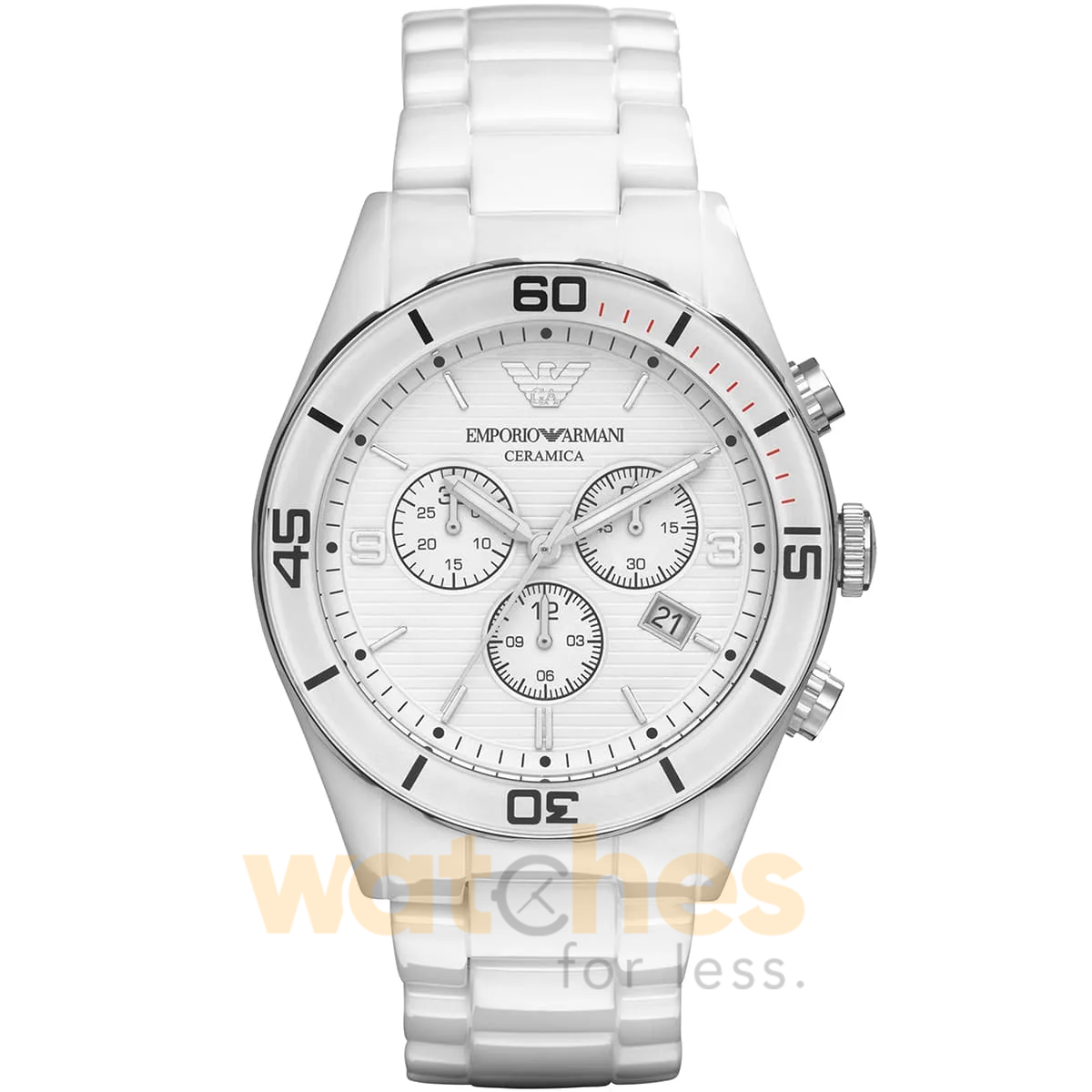 Emporio Armani Men’s Chronograph Ceramic Silver Dial 43mm Watch AR1424 UAE DUBAI AJMAN SHARJAH ABU DHABI RAS AL KHAIMA UMM UL QUWAIN ALAIN FUJAIRAH