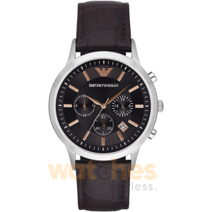 Emporio Armani Men’s Chronograph Quartz Leather Strap Grey Dial 43mm Watch AR2513 UAE DUBAI AJMAN SHARJAH ABU DHABI RAS AL KHAIMA UMM UL QUWAIN ALAIN FUJAIRAH