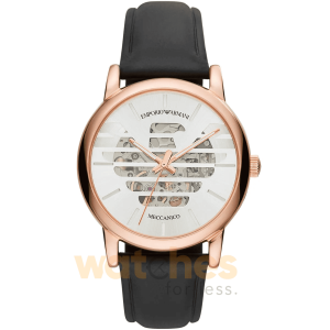 Emporio Armani Men’s Automatic Black Leather Strap Silver Dial 43mm Watch AR60031 UAE DUBAI AJMAN SHARJAH ABU DHABI RAS AL KHAIMA UMM UL QUWAIN ALAIN FUJAIRAH