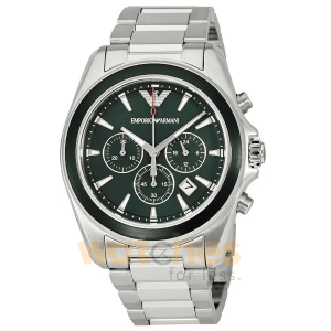 Emporio Armani Men’s Chronograph Quartz Stainless Steel Green Dial 43mm Watch AR6090 UAE DUBAI AJMAN SHARJAH ABU DHABI RAS AL KHAIMA UMM UL QUWAIN ALAIN FUJAIRAH