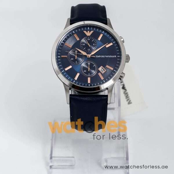 Emporio Armani Men’s Chronograph Leather strap Blue Dial 43mm Watch AR11216 UAE DUBAI AJMAN SHARJAH ABU DHABI RAS AL KHAIMA UMM UL QUWAIN ALAIN FUJAIRAH