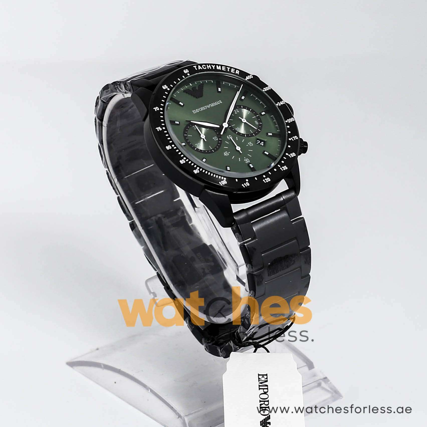 Emporio Armani Men s Chronograph Stainless Steel Green Dial 43mm