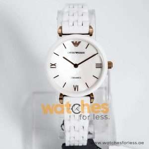 Emporio Armani Women s Quartz Ceramic Stainless Steel Mother of pearl Dial 30mm Watch AR1486