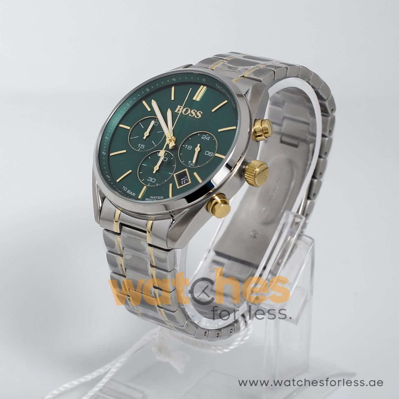 Hugo Boss Mens Quartz Stainless Steel Green Dial 44mm Watch 1513878 Watches For Less 4771