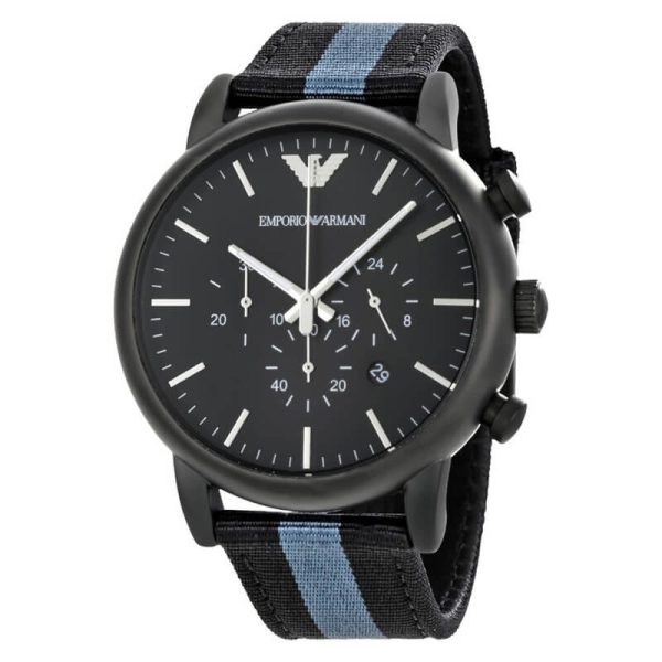 Emporio Armani Men’s Quartz Nylon Strap Black Dial 46mm Watch AR1948 UAE DUBAI AJMAN SHARJAH ABU DHABI RAS AL KHAIMA UMM UL QUWAIN ALAIN FUJAIRAH