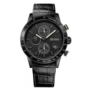 Hugo Boss Men’s Chronograph Quartz Leather Strap Black Dial 44mm Watch 1513389 UAE DUBAI AJMAN SHARJAH ABU DHABI RAS AL KHAIMA UMM UL QUWAIN ALAIN FUJAIRAH