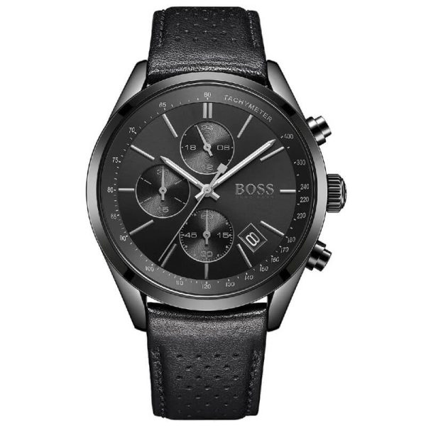 Hugo Boss Men’s Chronograph Quartz Leather Strap Black Dial 44mm Watch 1513474 UAE DUBAI AJMAN SHARJAH ABU DHABI RAS AL KHAIMA UMM UL QUWAIN ALAIN FUJAIRAH