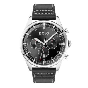 Hugo Boss Men’s Chronograph Leather Strap Black Dial 44mm Watch 1513708 UAE DUBAI AJMAN SHARJAH ABU DHABI RAS AL KHAIMA UMM UL QUWAIN ALAIN FUJAIRAH