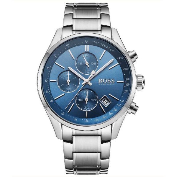 Hugo Boss Men’s Chronograph Quartz Stainless Steel Blue Dial 44mm Watch 1513478 UAE DUBAI AJMAN SHARJAH ABU DHABI RAS AL KHAIMA UMM UL QUWAIN ALAIN FUJAIRAH