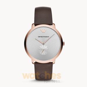 Emporio Armani Men’s Quartz Leather Strap Silver Dial 42mm Watch AR11163
