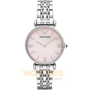 Emporio Armani Women’s Quartz Silver Stainless Steel Pink Mother Of Pearl Dial 32mm Watch AR1779 UAE DUBAI AJMAN SHARJAH ABU DHABI RAS AL KHAIMA UMM UL QUWAIN ALAIN FUJAIRAH