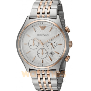 Emporio Armani Men’s Quartz Stainless Steel White Dial 43mm Watch AR1998 UAE DUBAI AJMAN SHARJAH ABU DHABI RAS AL KHAIMA UMM UL QUWAIN ALAIN FUJAIRAH